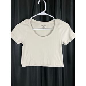 Garage Fitted Crop Top Cream M